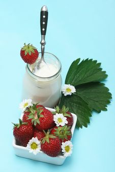 Strawberries Yogurt Royalty Free Stock Image Strawberries Yogurt Royalty Free Stock Image
