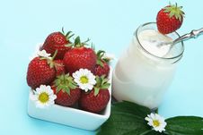 Strawberries Yogurt Royalty Free Stock Photography Strawberries Yogurt Royalty Free Stock Photography