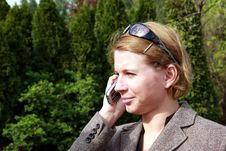 Woman Making A Phone Call Stock Photos Woman Making A Phone Call Stock Photos