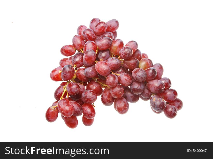Bunch of red grapes isolated on a white background