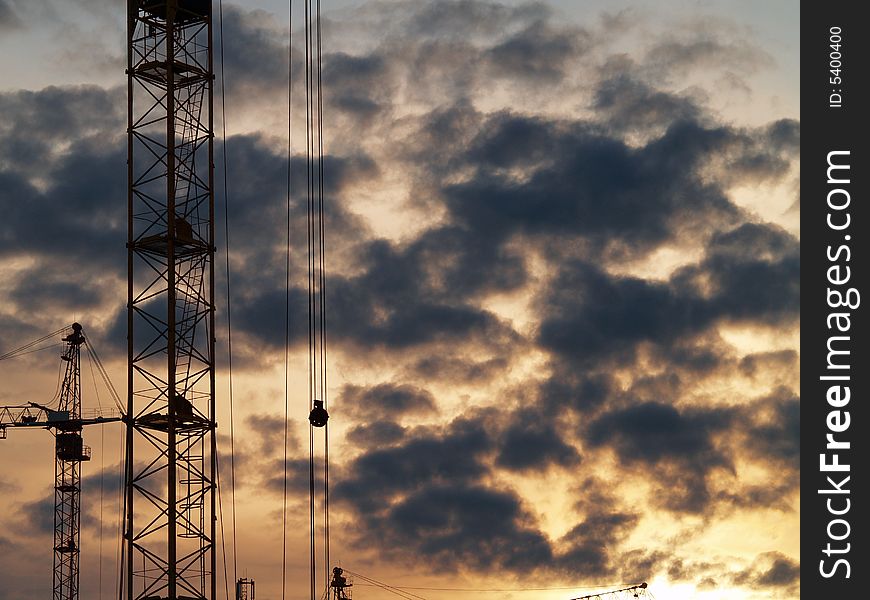 Cranes and sky