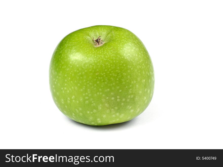One Green Apple isolated on white background