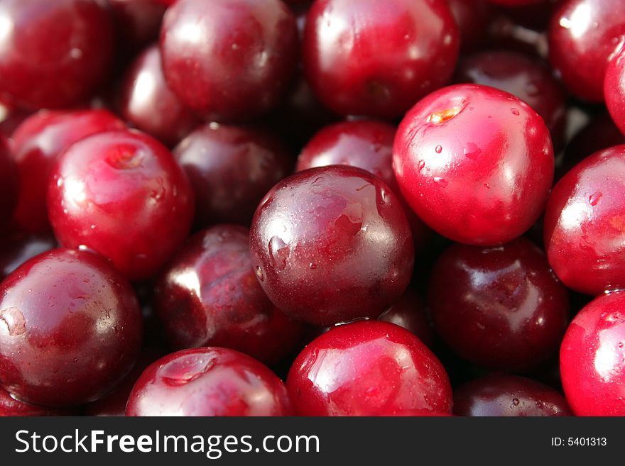 Background of fresh red cherries. Background of fresh red cherries