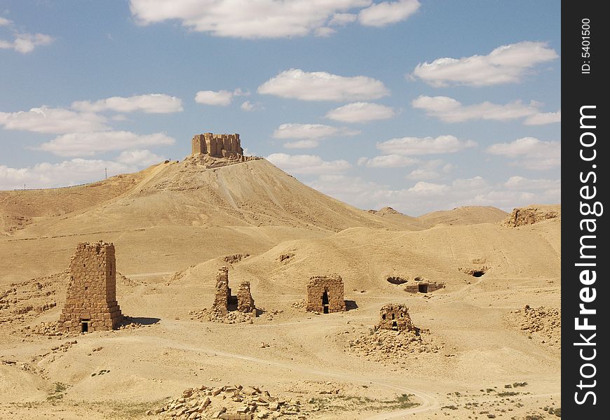 Ancient ruins in desert, Syria. Ancient ruins in desert, Syria