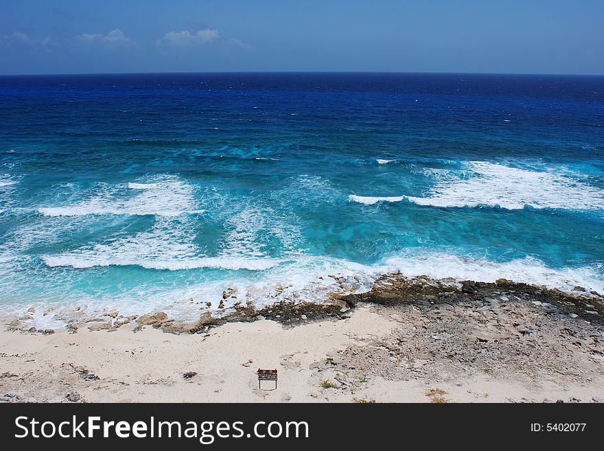 The view from the lighthouse to Punta Sur Eco park beach on Cozumel island, Mexico. The view from the lighthouse to Punta Sur Eco park beach on Cozumel island, Mexico.