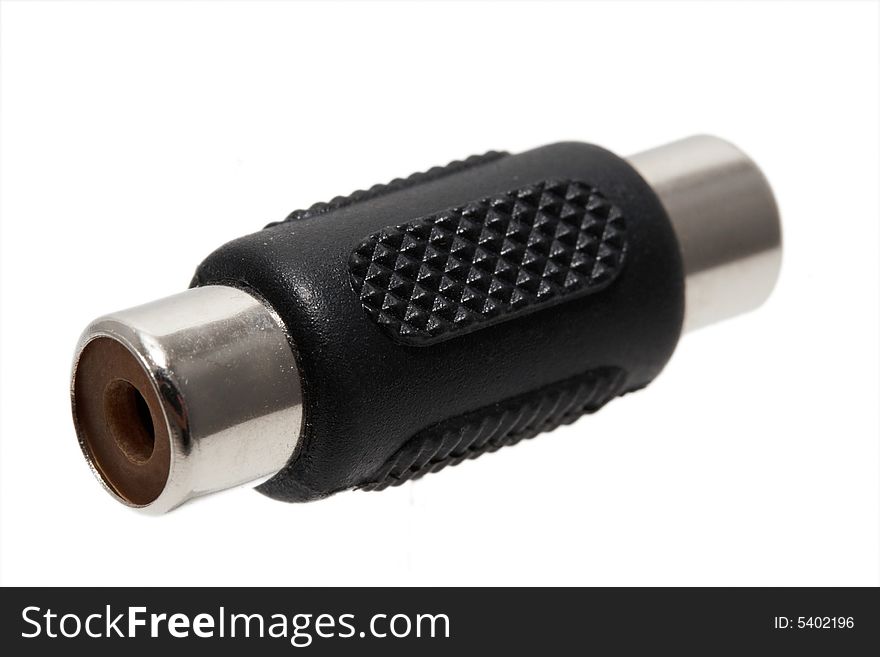 Black connector isolated on white background