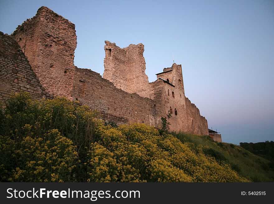 Ruins of a fortress on a hill in Rakvere, Estonia. Ruins of a fortress on a hill in Rakvere, Estonia