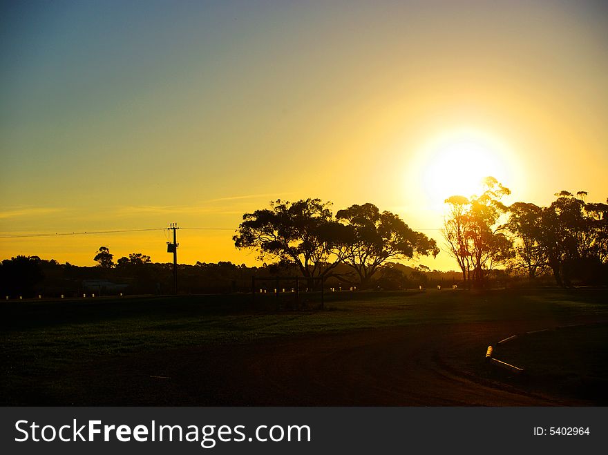 Sunset at Leconfield/Richard Hamilton Winery in the McLaren Vale (South Australia). Sunset at Leconfield/Richard Hamilton Winery in the McLaren Vale (South Australia).