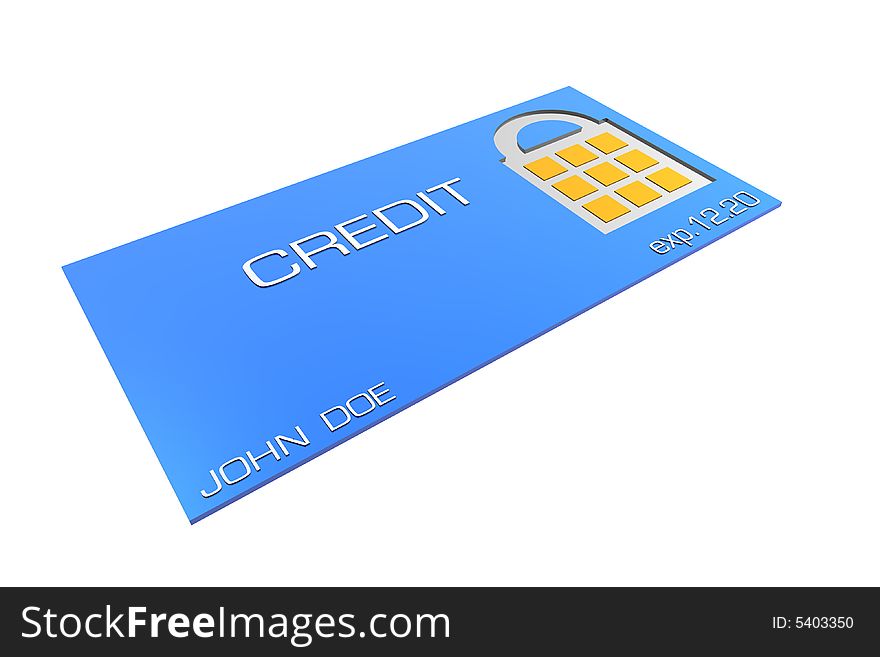 Credit card with secure lock symbol. Credit card with secure lock symbol