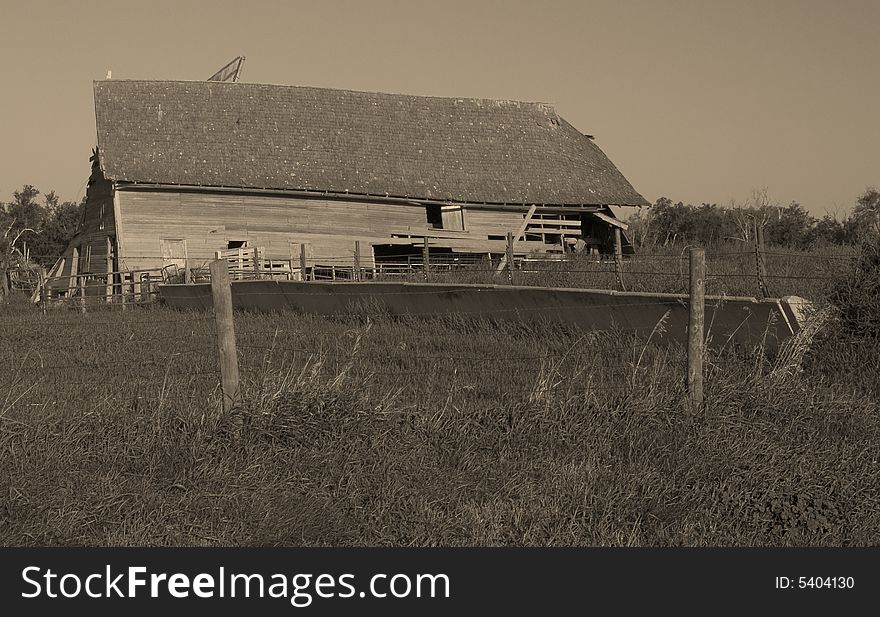 A rustic barn located in eastern South Dakota.