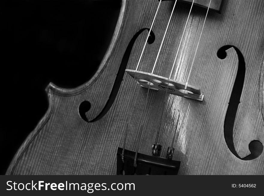 Vintage violin isolated on black