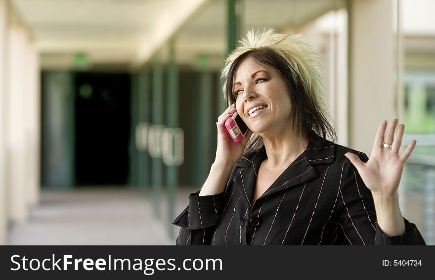 Modern Businesswoman on a Cell Phone