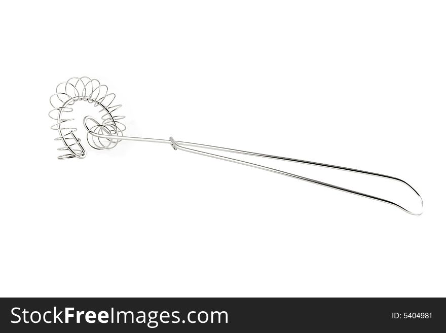 Kitchen utensil - stainless whisk isolated