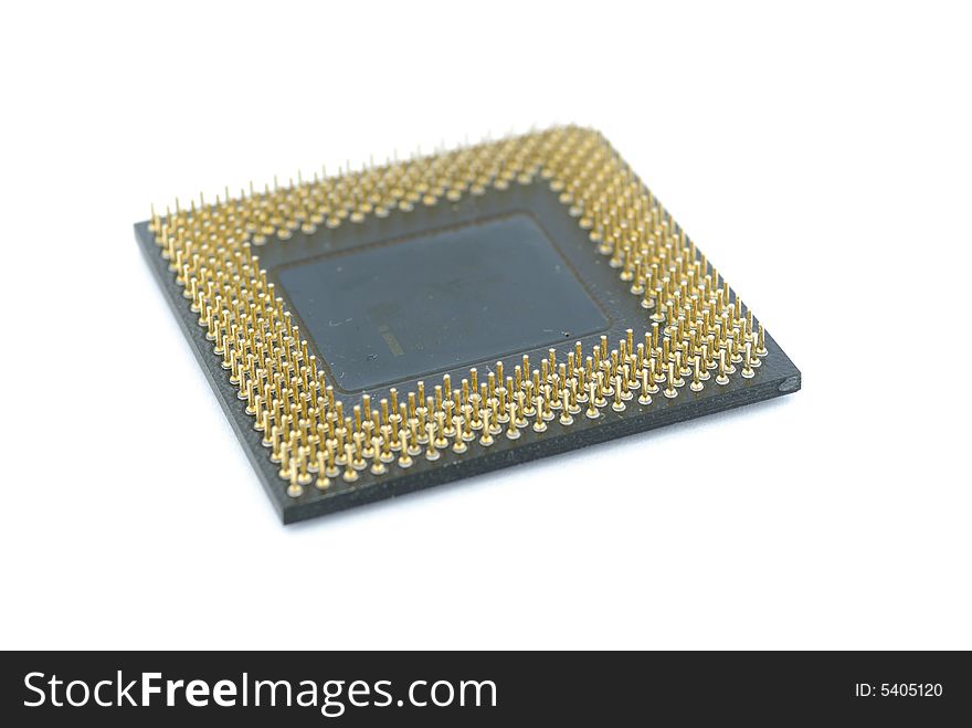 A computer system processor on white background. A computer system processor on white background