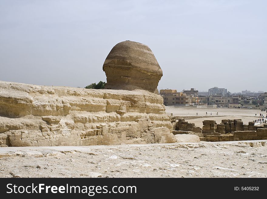 Back of the head of the Great Sphinx,Giza,Egypt. Back of the head of the Great Sphinx,Giza,Egypt