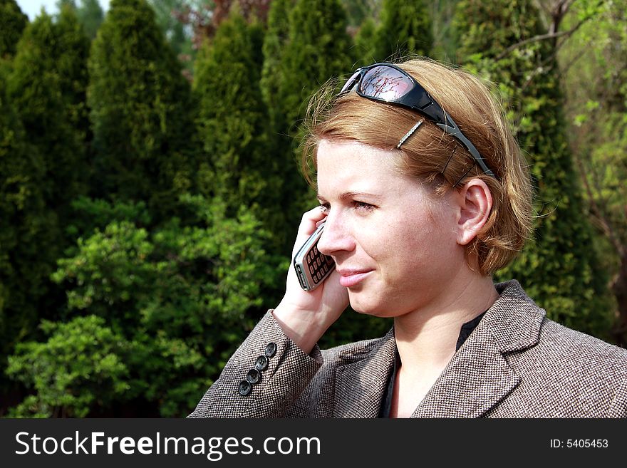 Woman making a phone call