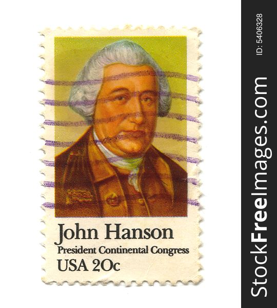 Old postage stamp from USA 20 cent - John Hanson