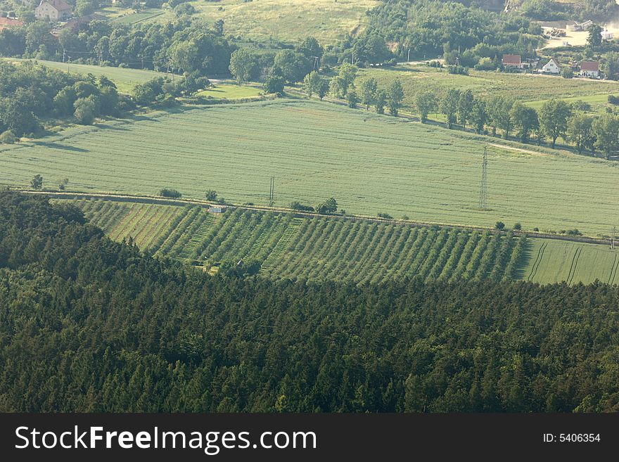 Bird's eye view of a Polish village