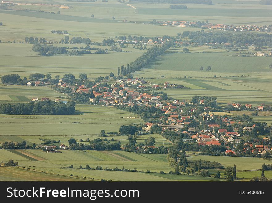 Bird's eye view of a Polish village