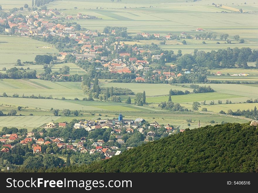 Bird's eye view of a Polish village