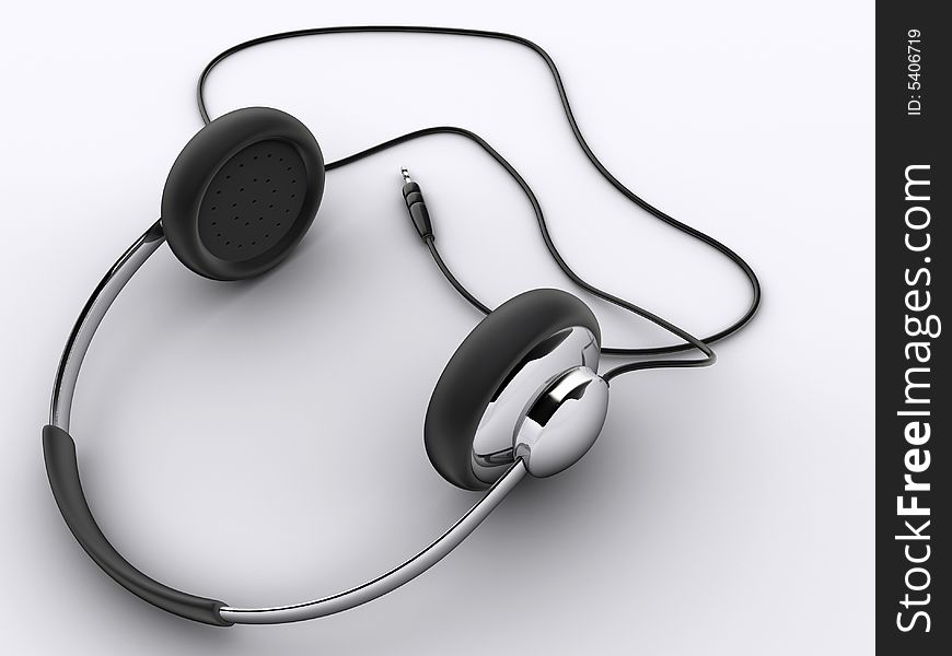 Top view of a headphone - rendered in 3d. Top view of a headphone - rendered in 3d