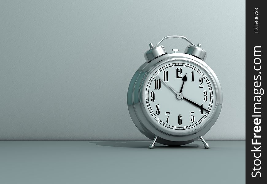 Close up of alarm clock - rendered in 3d