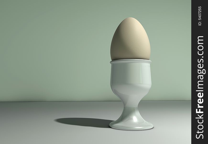 Egg in eggcup - rendered in 3d