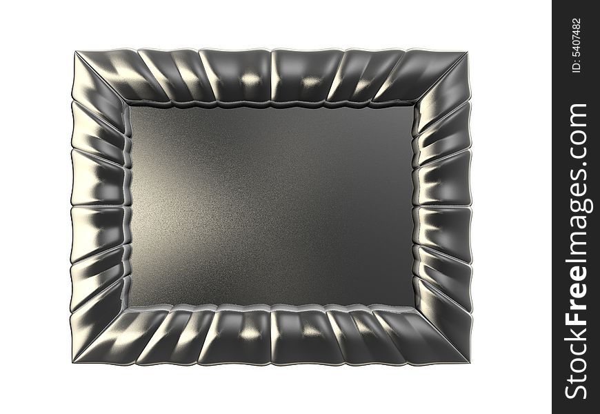 Metallic frame isolated on white - rendered in 3d