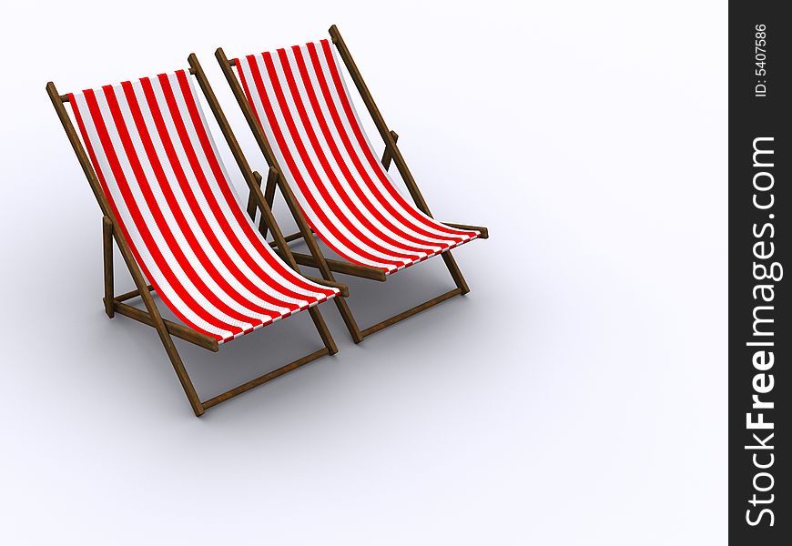 Pair of lounge chairs - rendered in 3d