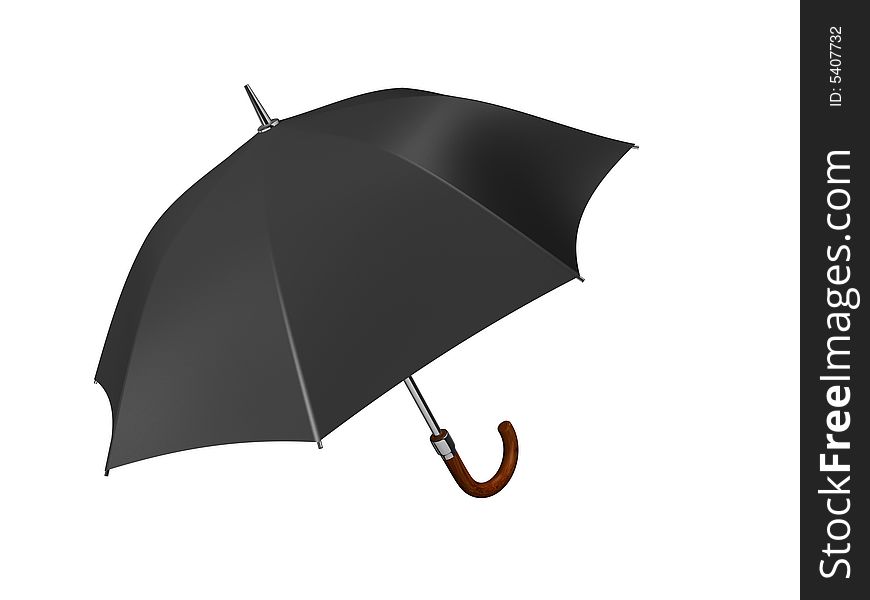 An open umbrella isolated on white background - 3d render. An open umbrella isolated on white background - 3d render