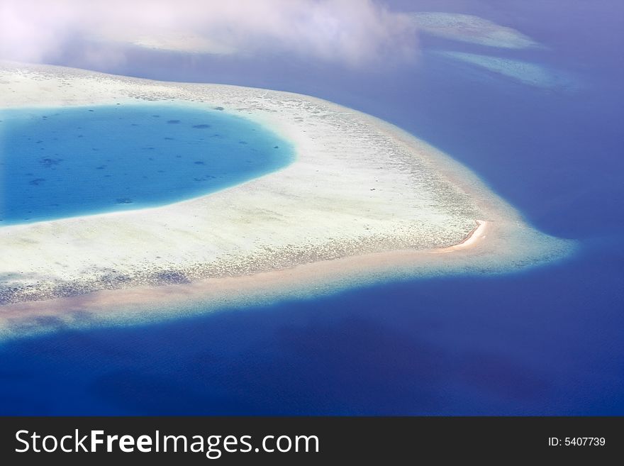 Aerial view of tropical island, Maldives