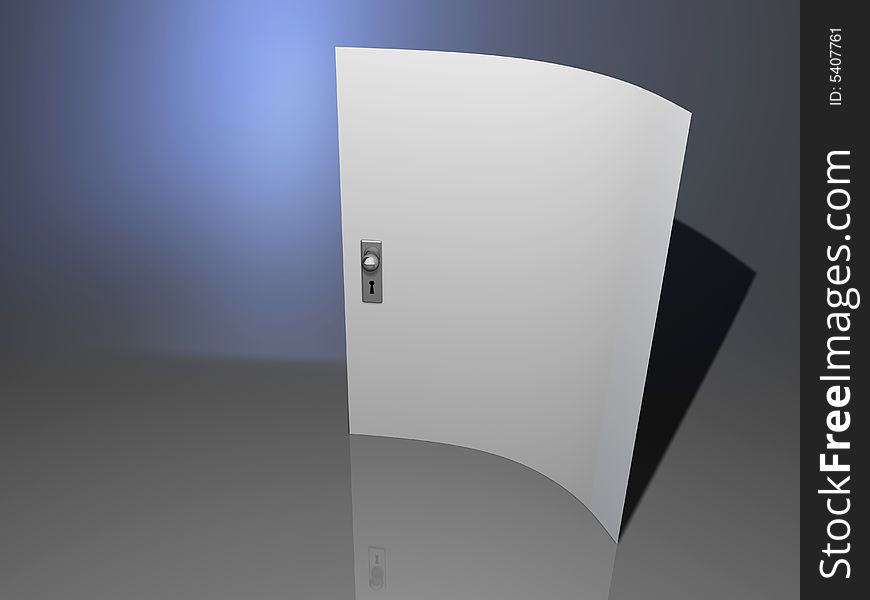 A blank sheet of paper with cylinder lock - 3d render. A blank sheet of paper with cylinder lock - 3d render