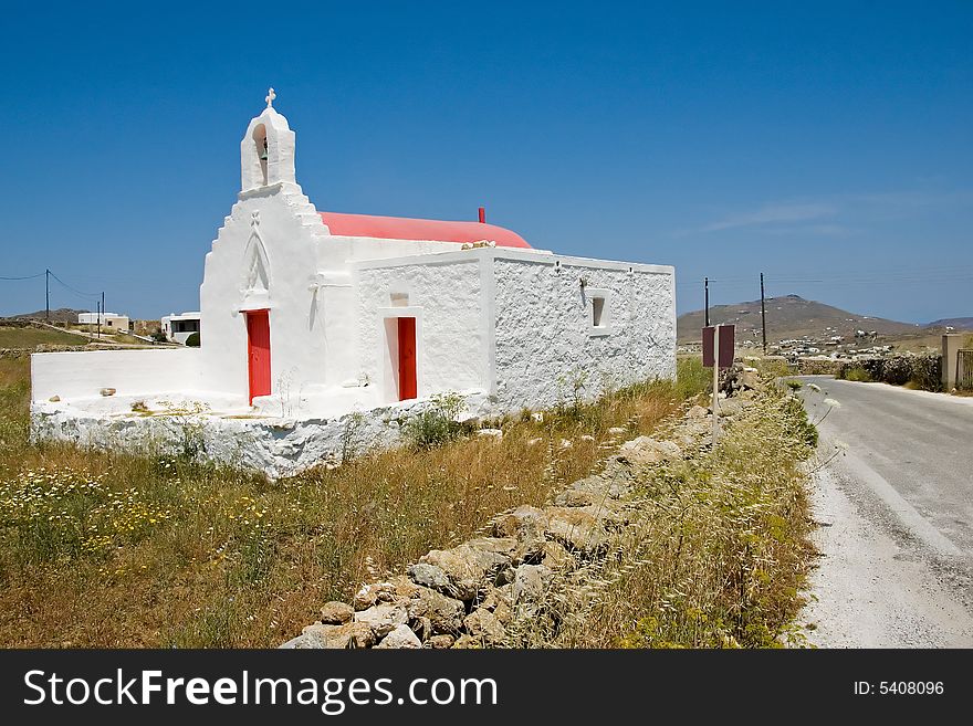 A typical historic church on the island of Paros, in Greece. A typical historic church on the island of Paros, in Greece