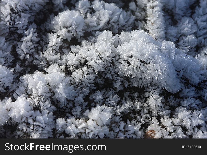 Billion of ice crystals looks like ice forest. Billion of ice crystals looks like ice forest