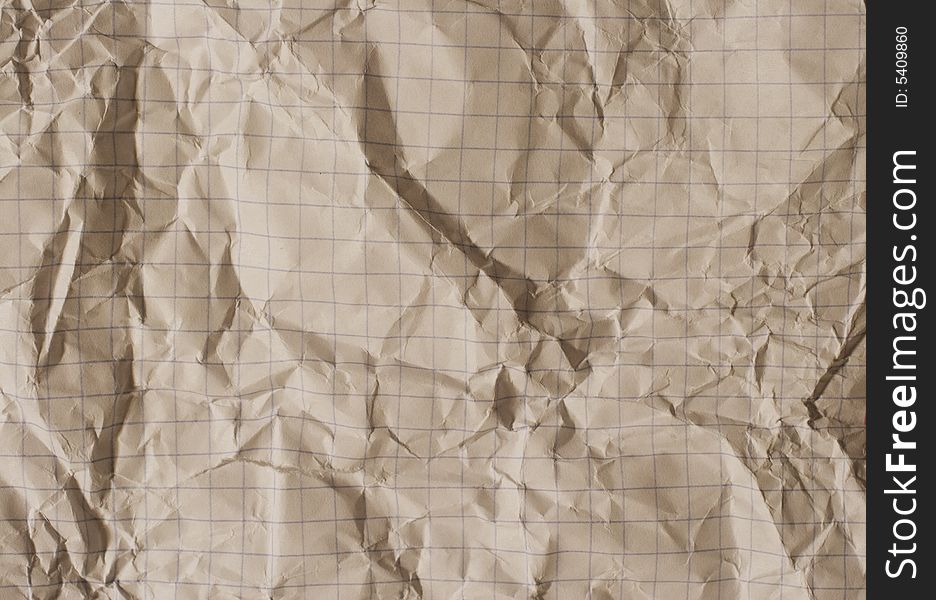 Old crumpled squared paper