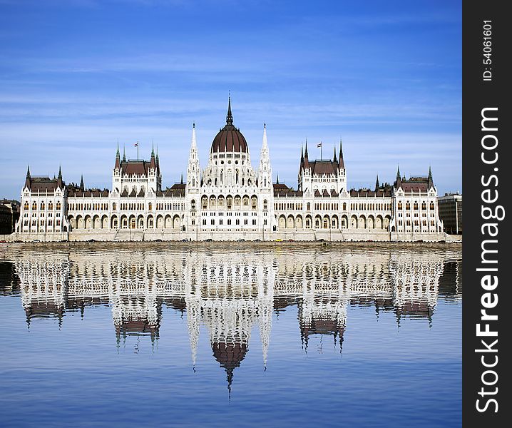 Hungarian Parliament with danube in Budapest. Photo taken on: 05, 13, 2015. Hungarian Parliament with danube in Budapest. Photo taken on: 05, 13, 2015