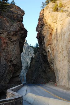 Road Through Canyon Royalty Free Stock Photos Road Through Canyon Royalty Free Stock Photos