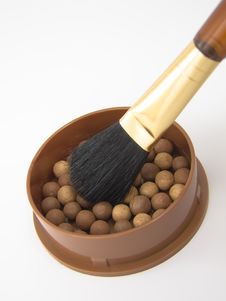 Makeup Brush And Powder Ball Stock Photos Makeup Brush And Powder Ball Stock Photos