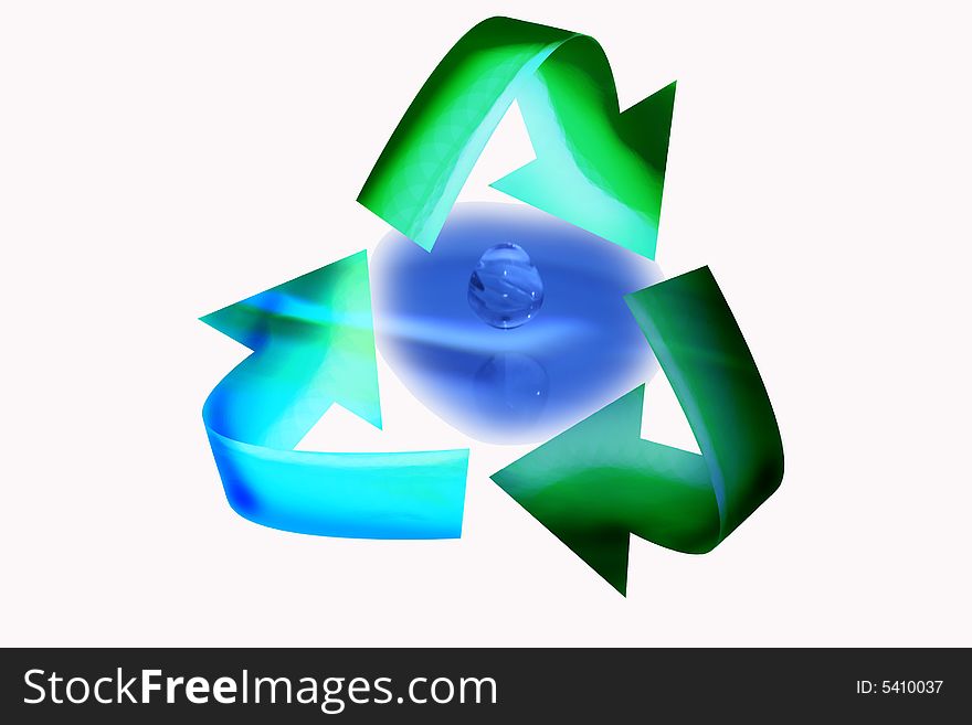 Recycle icon illustration on background