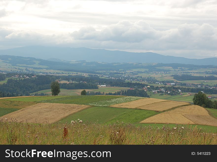 Fertile field in Poland near Slovakia