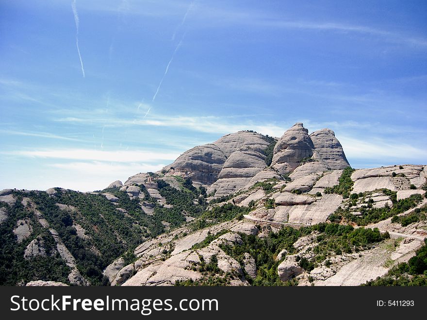 Landscape of Montserrat mountain, Catalonia Spain