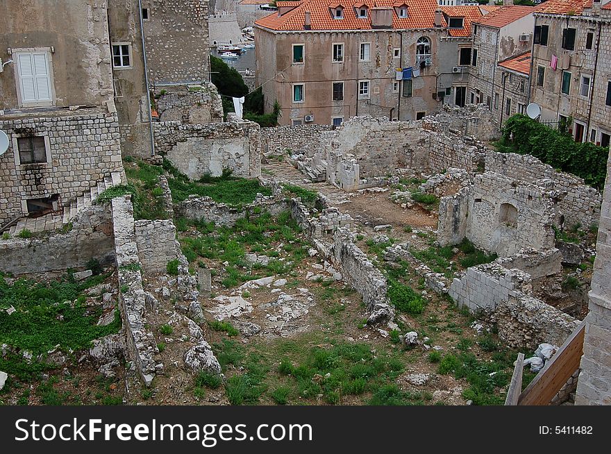 View to old town in Croatia, city Dubrownic