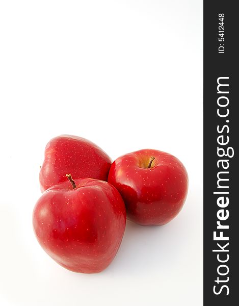 Bright Red Apples isolated on white background
