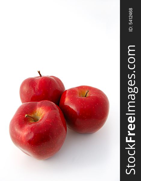 Bright Red Apples isolated on white background