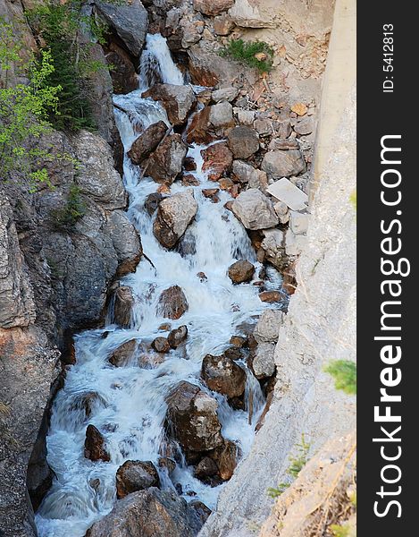 A mountain creek in kootenay national park, british columbia, canada