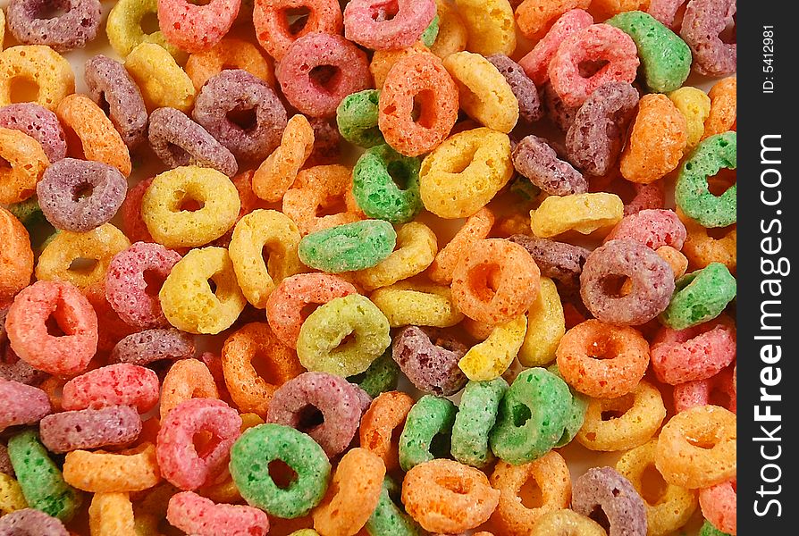 Colourful breakfast cereal close-up. Colourful breakfast cereal close-up
