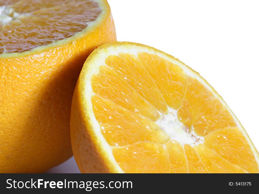 Delicious oranges isolated on white background. Delicious oranges isolated on white background.