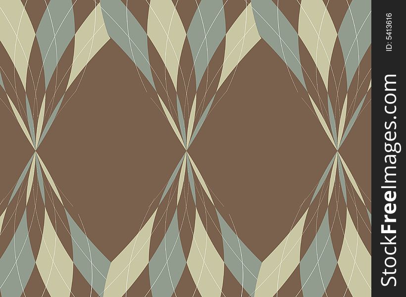Distorted tan, brown and muted blue argyle border. Distorted tan, brown and muted blue argyle border