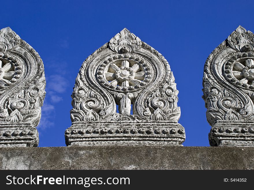 Details of the gate decorations of a temple in Thailand. Details of the gate decorations of a temple in Thailand
