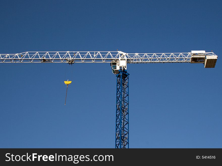 Silhouette of the building crane